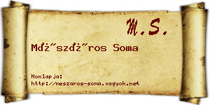 Mészáros Soma névjegykártya